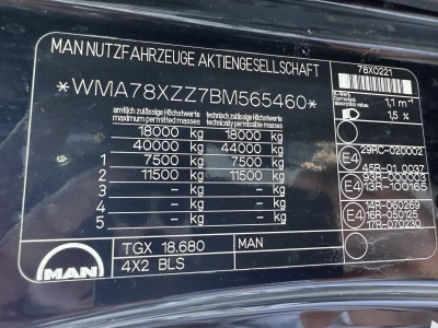 MAN TGX 18.680 4X2 BLS V8