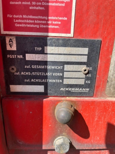 ACKERMANN,OSCHERSL. Anhänger offen PA-F 18 
