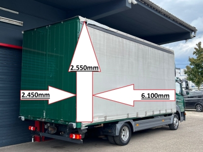 Mercedes-Benz Atego 823 Euro6 Klima 6,1m P+P AHK Orig. 164.tkm