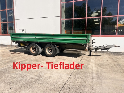 HUMBAUR HTK 135524 14 t Tandemkipper- Tieflader, Breitbereifung