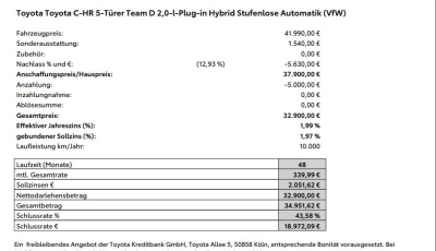 Toyota C-Hr 5-Türer Team Deutschland 2,0-l-Plug-in Hybrid CVT 2x4