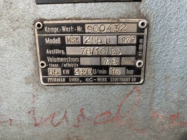 ANDERE kompressor Mahle Druckluftkompressor 55 KW Volumenstrom 7,8